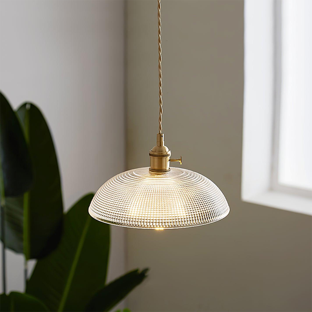 Retro-Inspired Ribbed Glass Pendant Lights