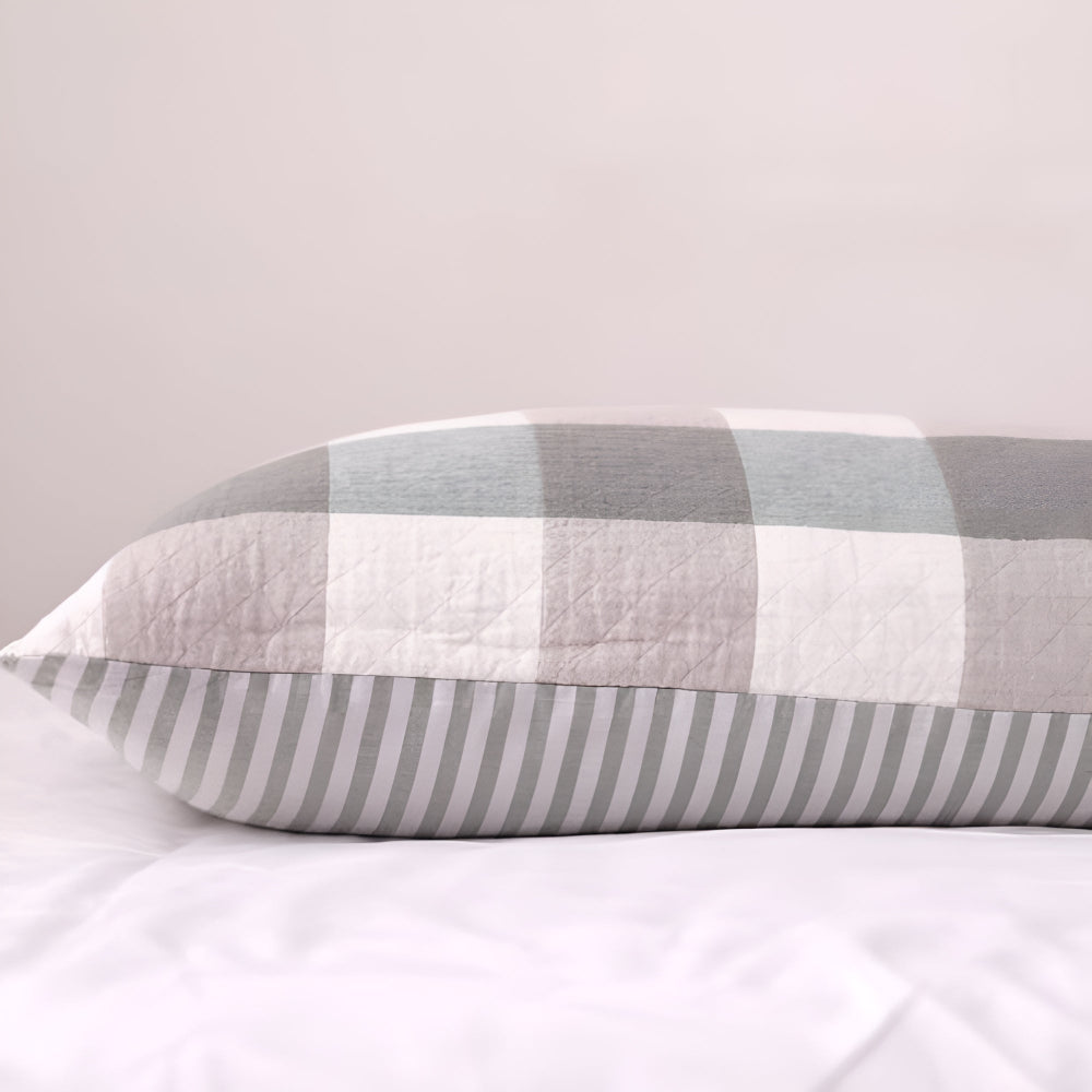 Modern Check & Stripe Pillowcase