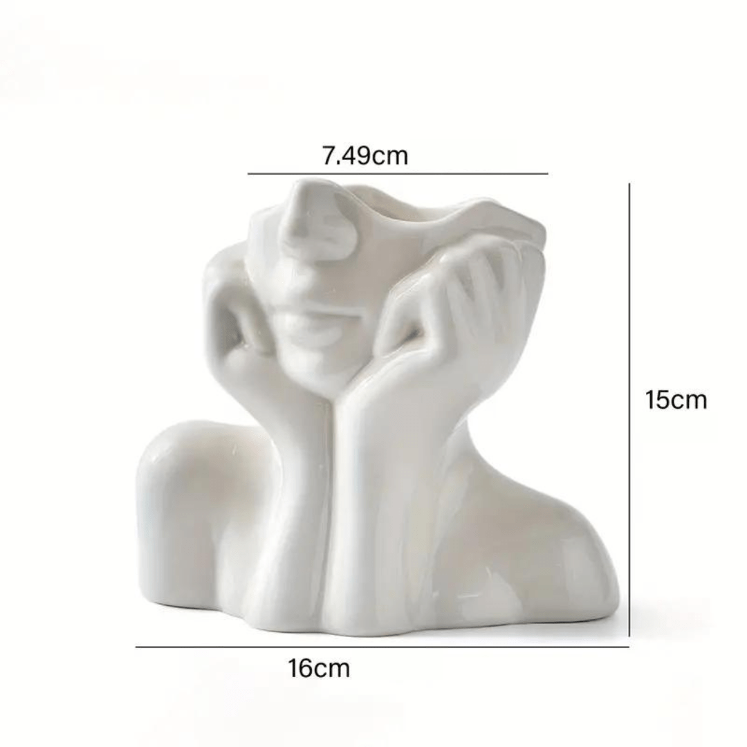 Unique and Modern Ceramic Vase, Decorative Flower Vase for Living Room and Office