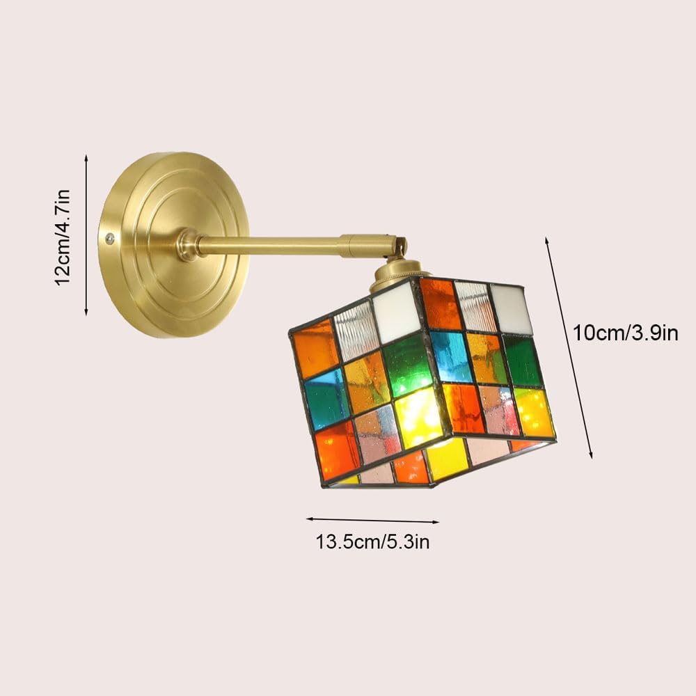 Colourful Flex Wall Lamp with Glass Cube Design – Adjustable & Space-Saving