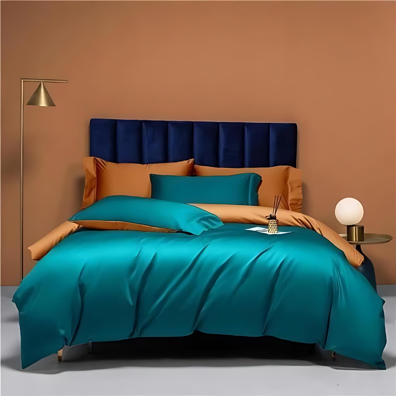 Reversible Bedding Set Made of Egyptian Cotton in Bright Colours – Luxurious and Soft for Maximum Sleep Comfort