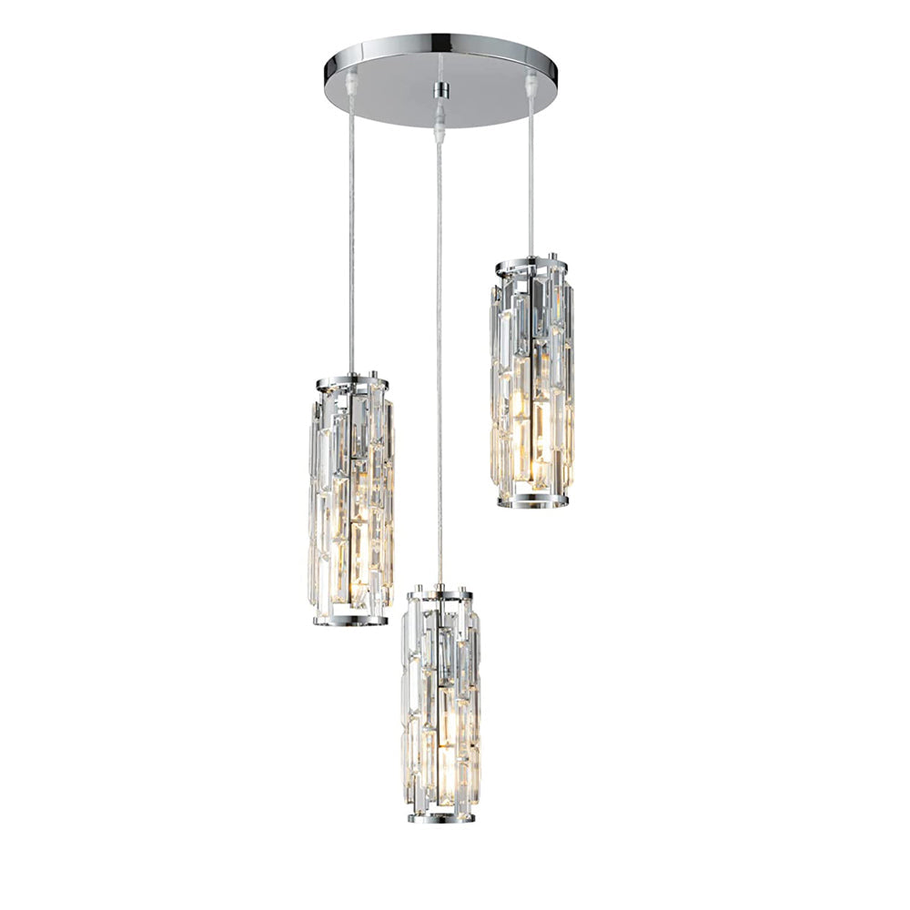 Vintage Industrial Crystal Glass Pendant Light - Iron Ceiling Light for Living Room & Dining Room in Retro Design