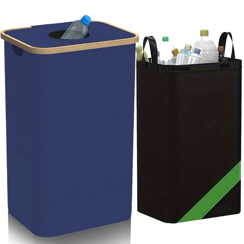 Foldable Dual-Use Storage Bag for Recycling & Bottle Storage