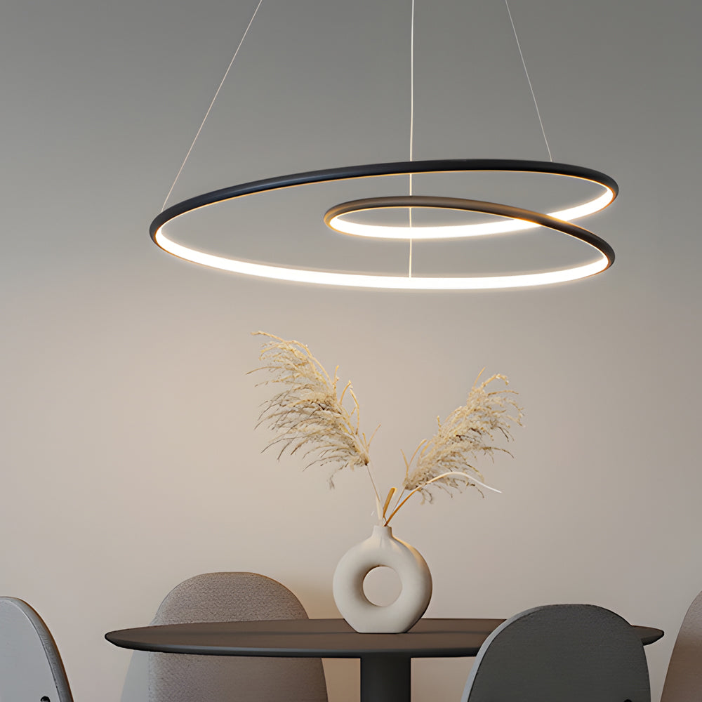 Modern LED Chandelier with Dimming Function – Pendant Light for Dining Room and Living Room