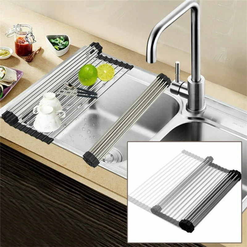 Collapsible Dish Drying Rack for the Sink – Practical and Space-Saving Stainless Steel Dish Drainer