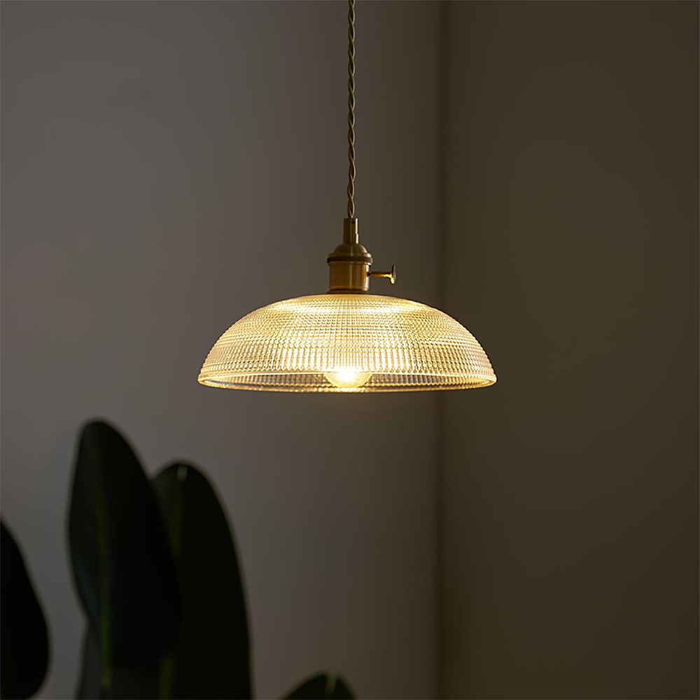 Retro-Inspired Ribbed Glass Pendant Lights
