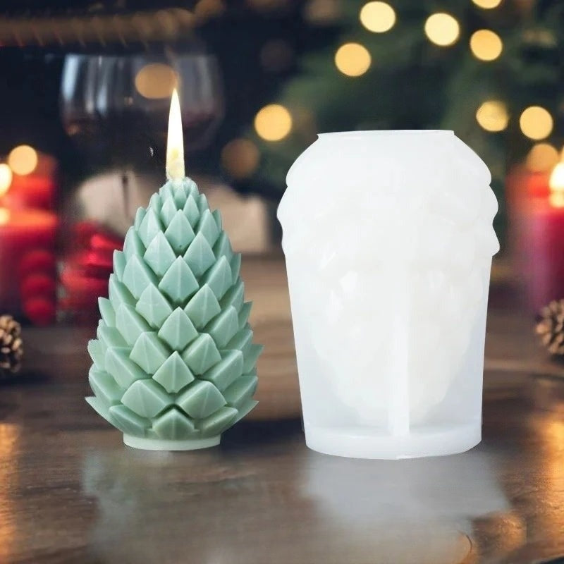 Cylindrical Silicone Mold for Candles – Elegant Christmas Decoration in Christmas Tree Shape