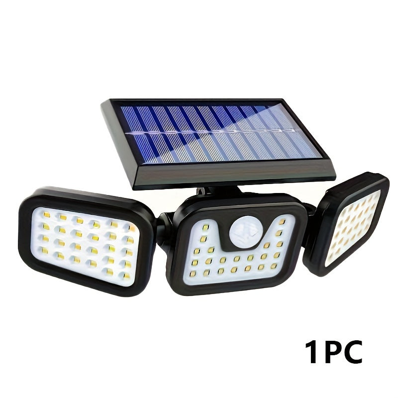 LED Solar Security Lights: 74 LED Wall-mounted Outdoor Light with Motion Detection for Garden