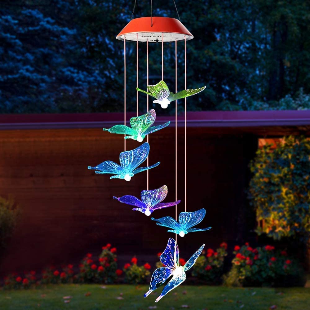 Solar-Powered LED Fairy Lights with Butterflies – Decorative Outdoor Lighting for Garden and Balcony