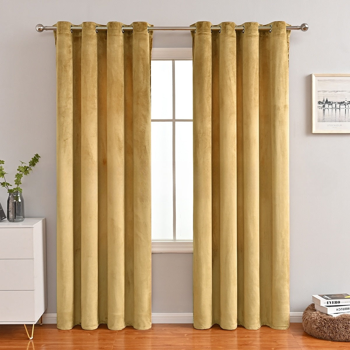 Thermal Velvet Curtains, Blackout and Insulating for Bedrooms