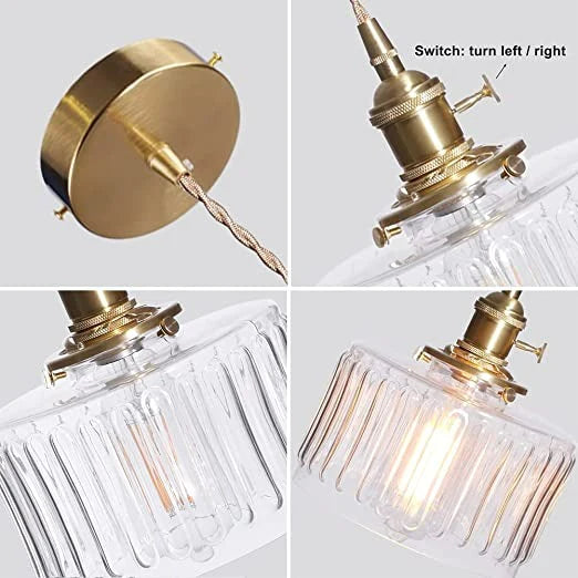 Glass Veil Pendant Light with Timeless Cut Design