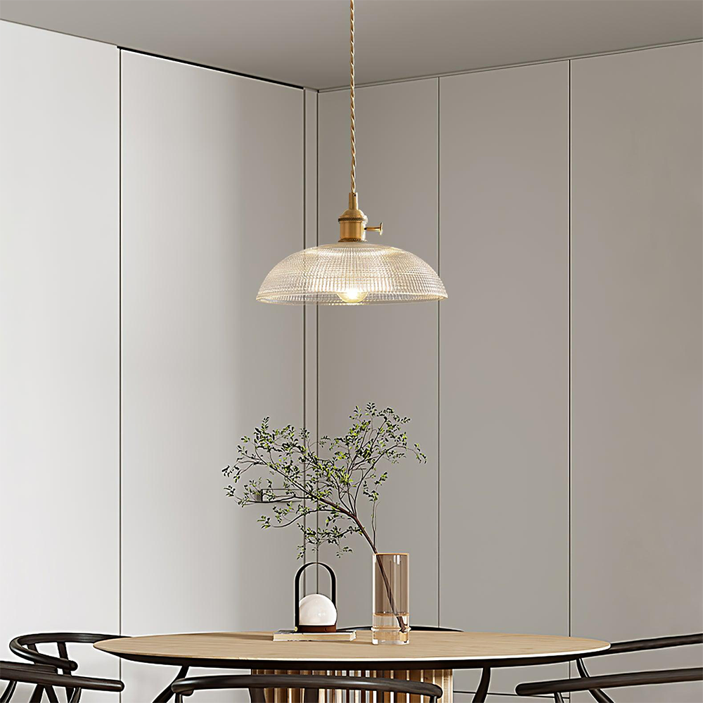 Retro-Inspired Ribbed Glass Pendant Lights