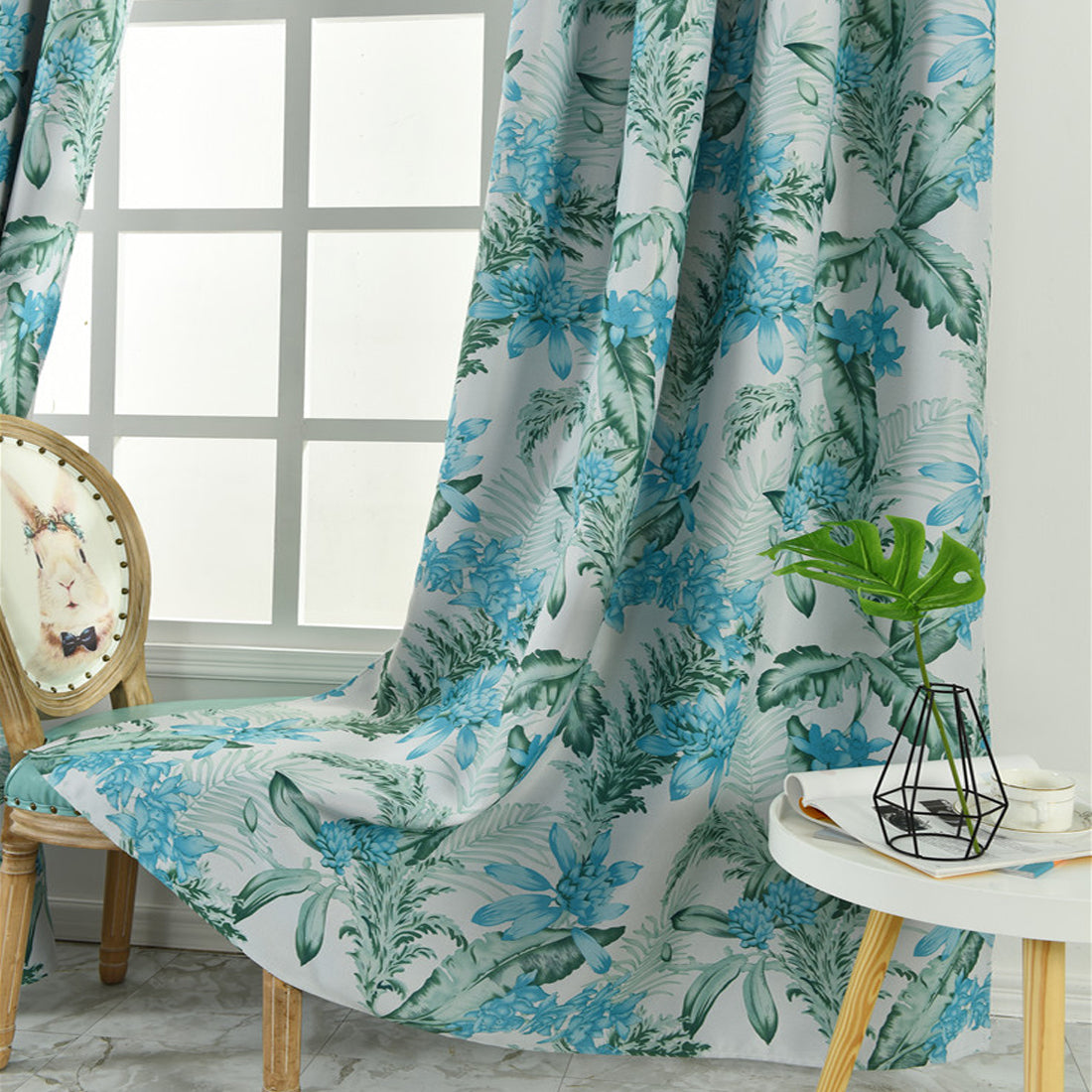 Blackout Curtains with Nature Motif – Light-Blocking Thermal Curtains for Living Room & Bedroom