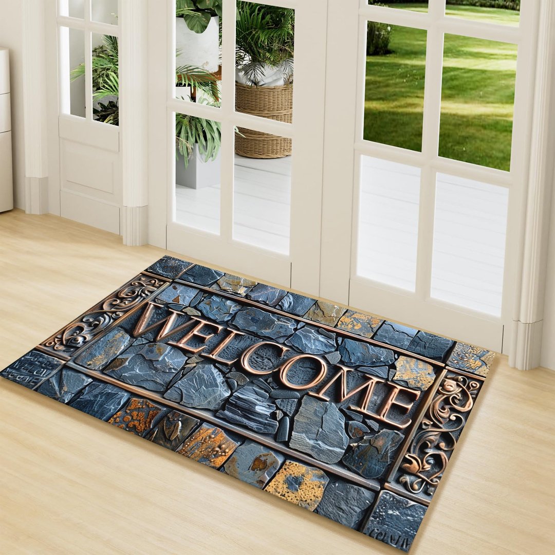 Elegant 3D Doormat in Natural Stone Look – Welcome Mat for a Stylish Entrance Area