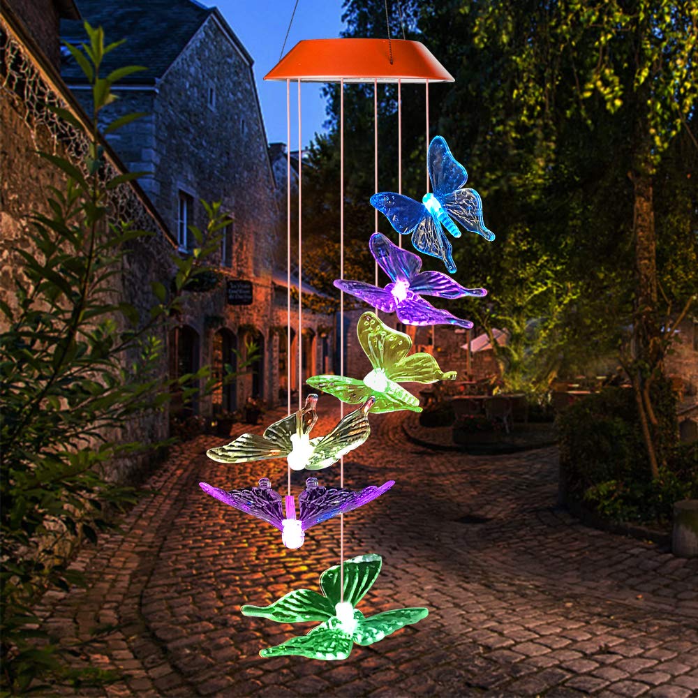 Solar-Powered LED Fairy Lights with Butterflies – Decorative Outdoor Lighting for Garden and Balcony