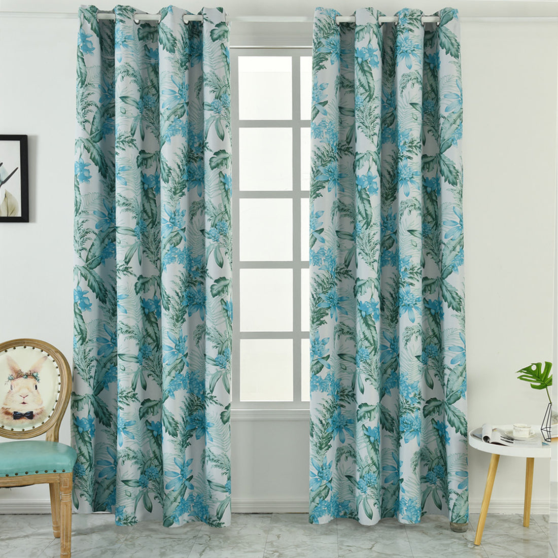 Blackout Curtains with Nature Motif – Light-Blocking Thermal Curtains for Living Room & Bedroom