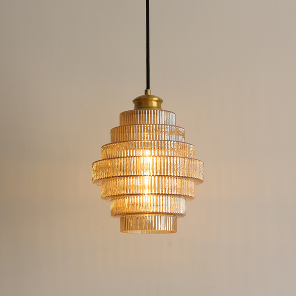 Vintage Fluted Glass Pendant Lights