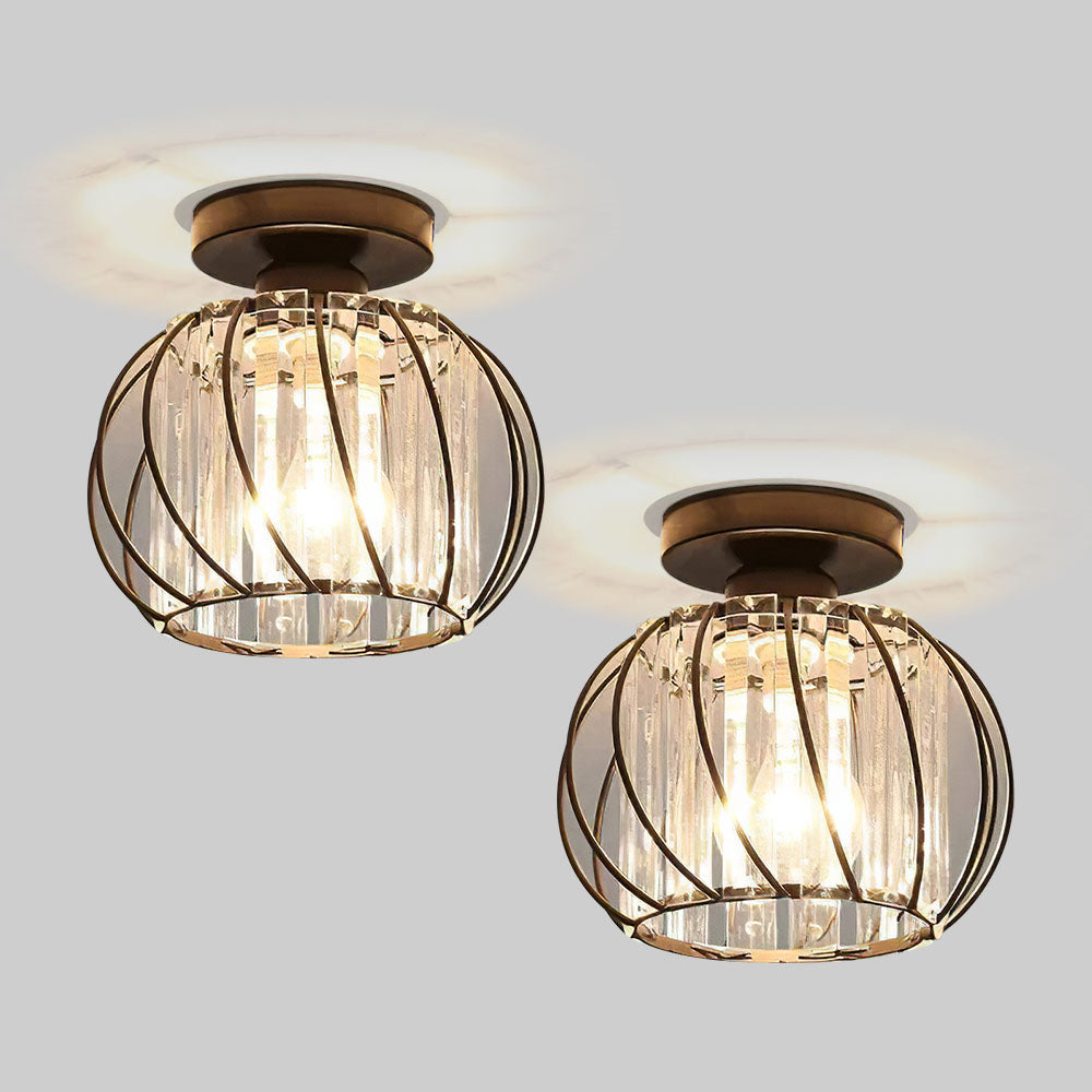 Set of 2 Modern Glass Ceiling Corridor Lights