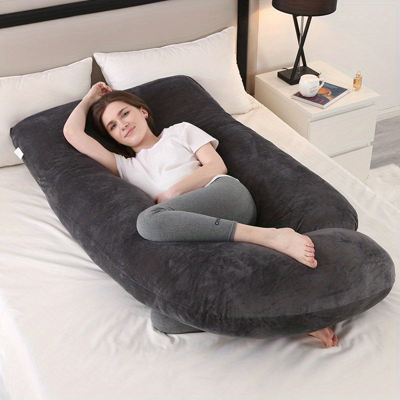 J-Shaped Pregnancy Pillow – Support for Expecting Mothers, Ideal for Comfortable Sleep and Relief for Back, Hips, and Legs