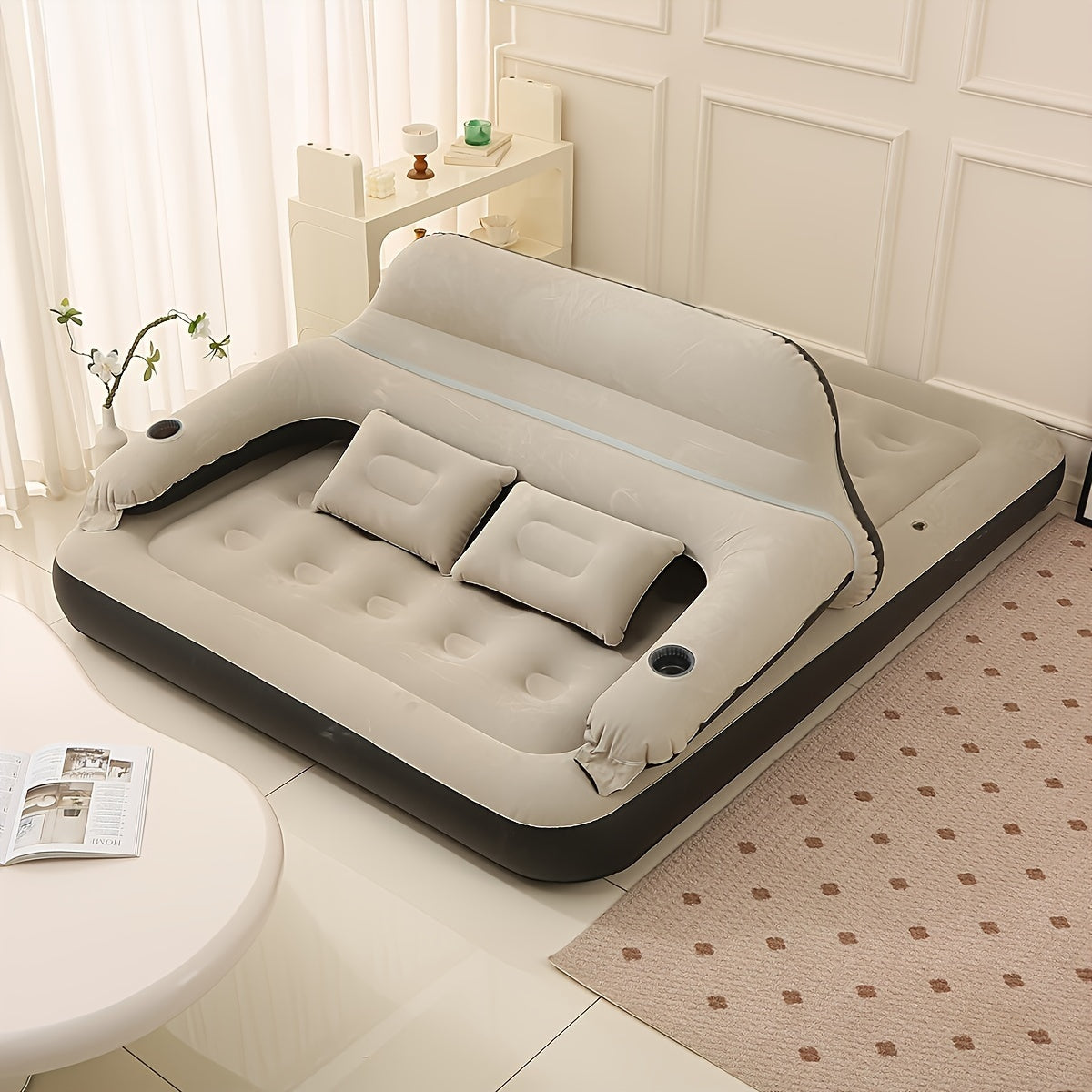 Inflatable Mattress with Pump and Backrest for Comfortable Sleep