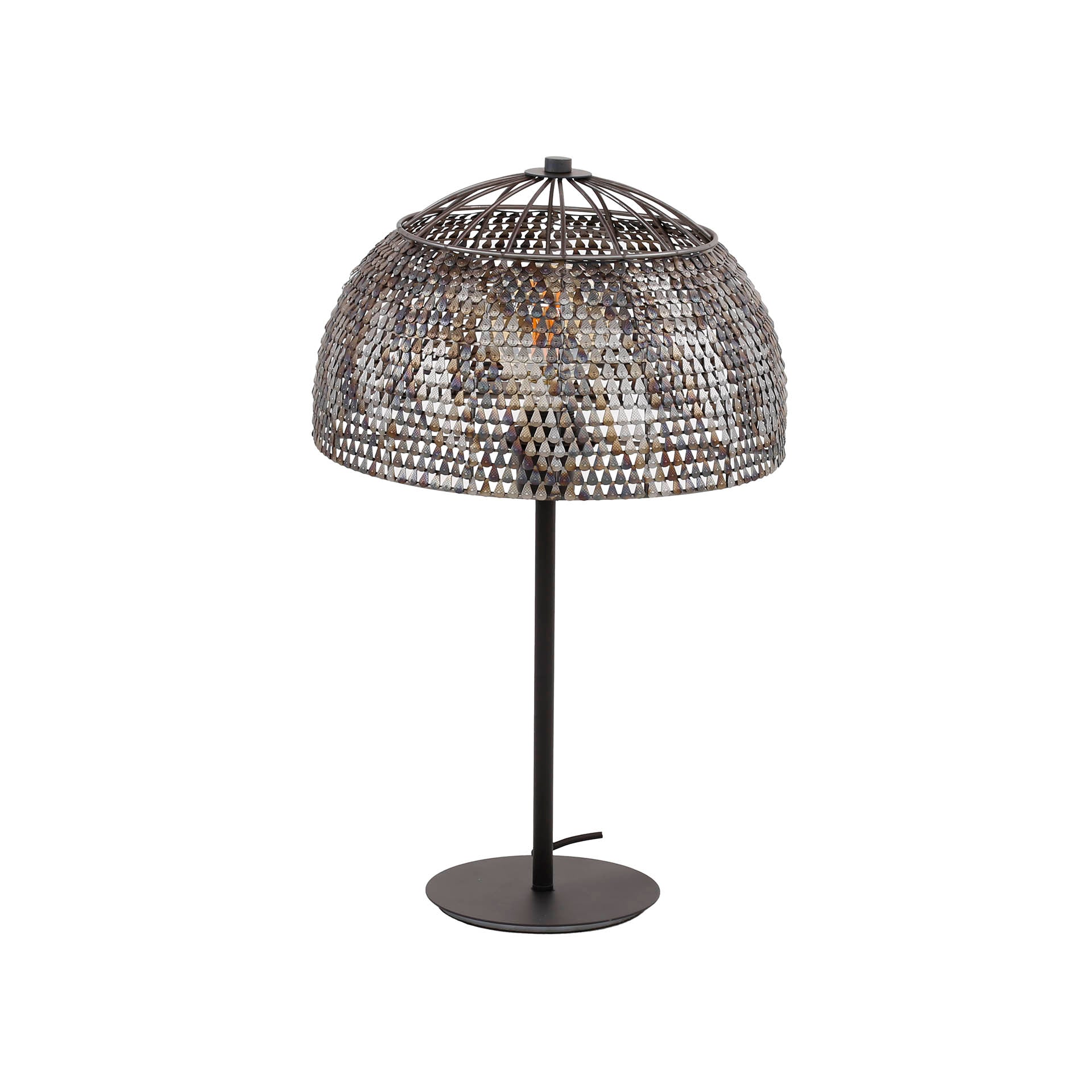 Elegant Table Lamp in Black-Brown Design - Decorative Lamp with Modern Metal Look, Ideal for Living Room or Office