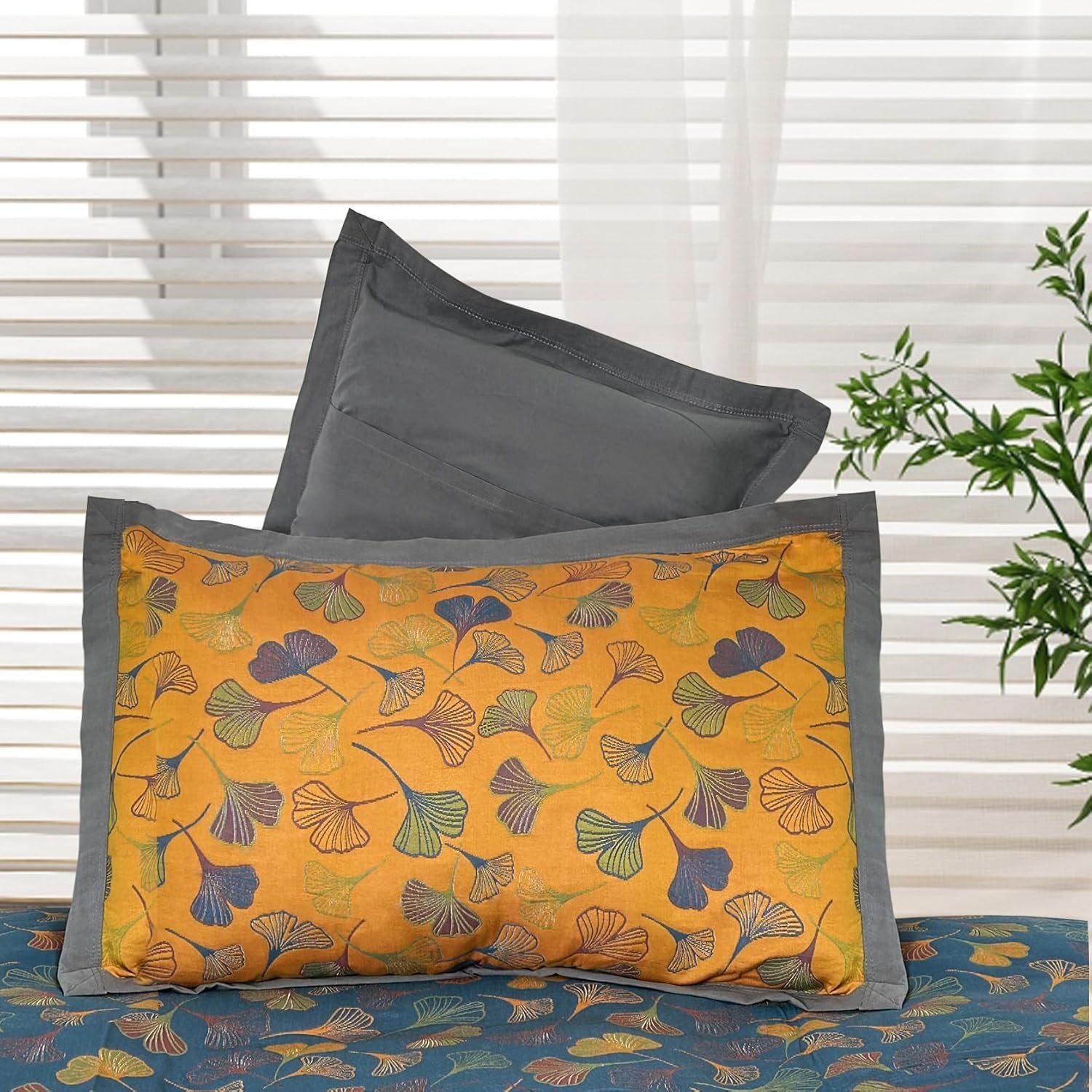 Embroidered Ginkgo Pattern Pillowcases
