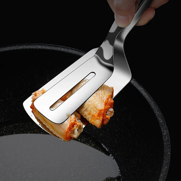 Versatile Stainless Steel Kitchen Spatula – Ideal for Meat, Fish, and Vegetables