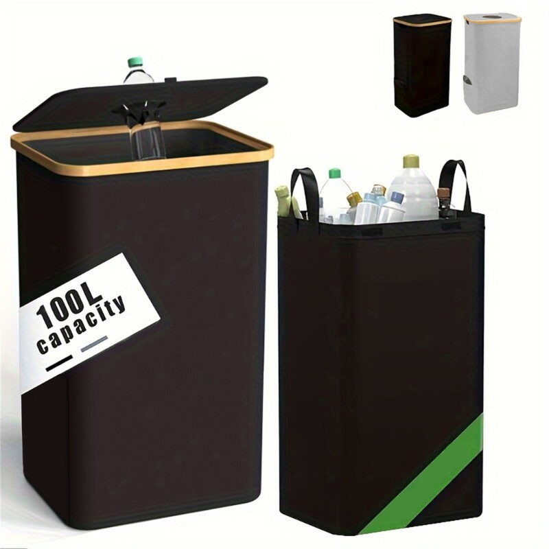 Foldable Dual-Use Storage Bag for Recycling & Bottle Storage