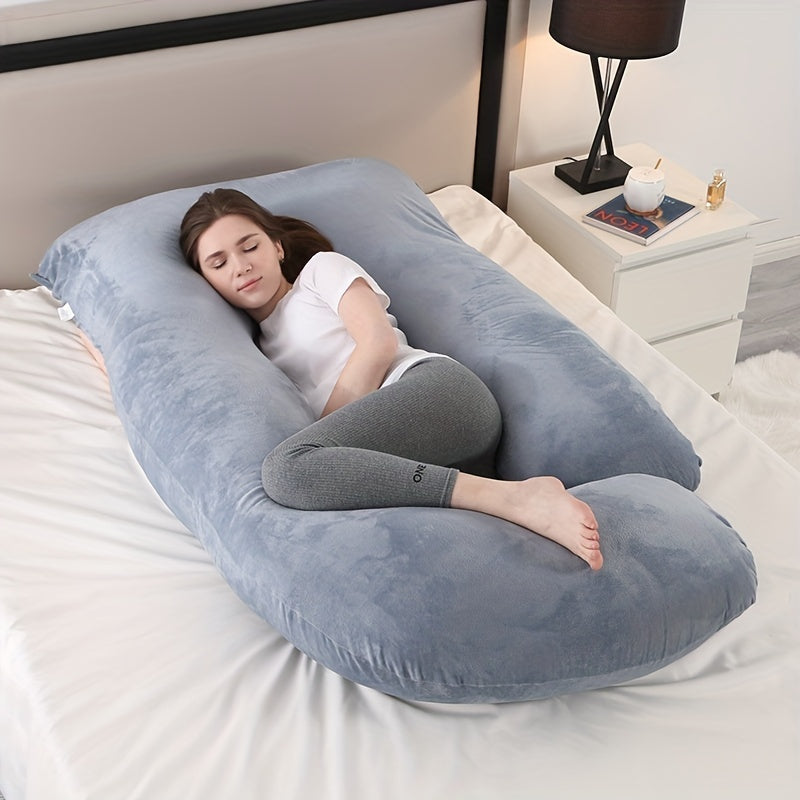 J-Shaped Pregnancy Pillow – Support for Expecting Mothers, Ideal for Comfortable Sleep and Relief for Back, Hips, and Legs