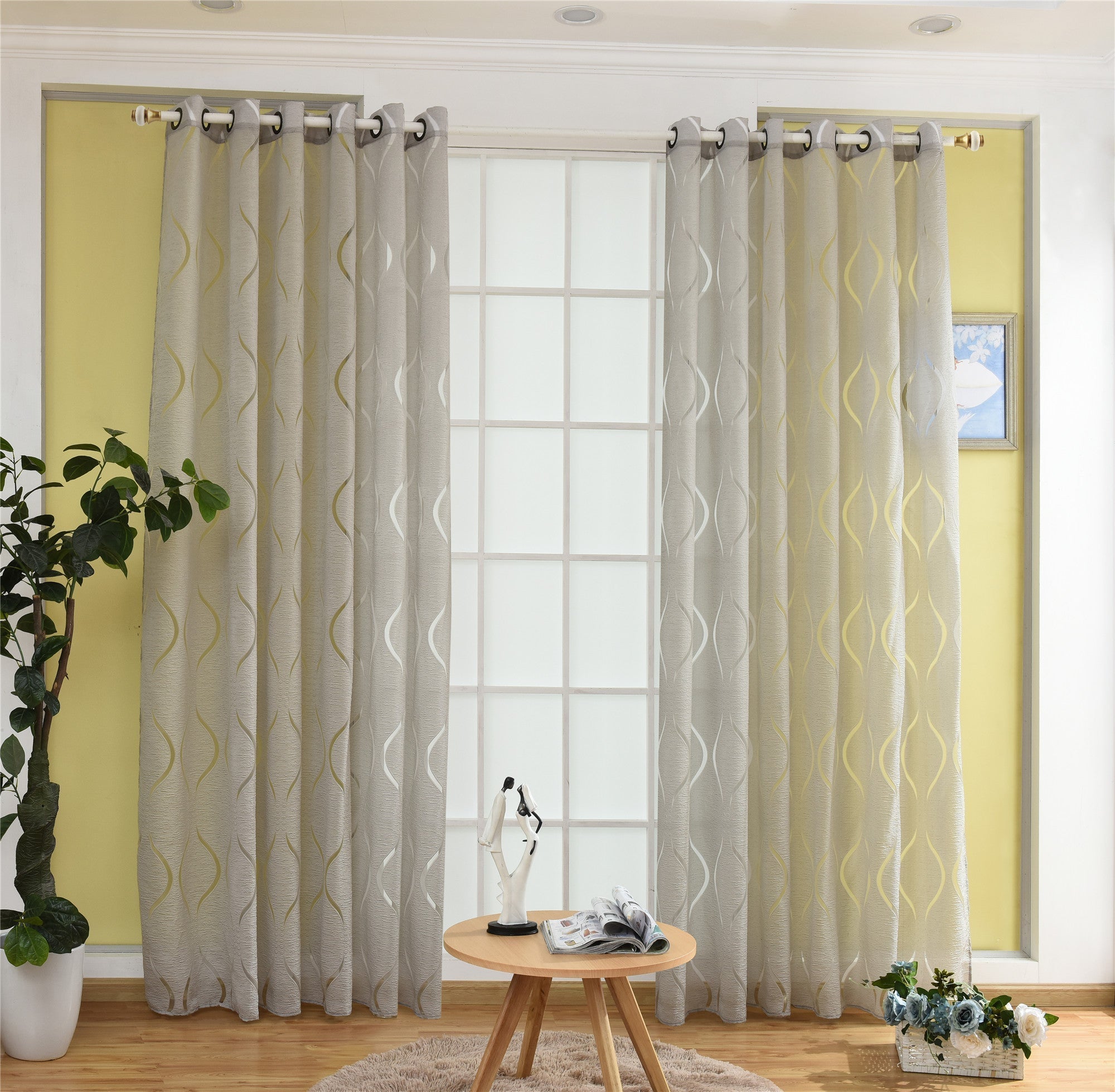 Modern Voile Curtain with Bubble Pattern – Transparent Curtain for Stylish Window Decoration