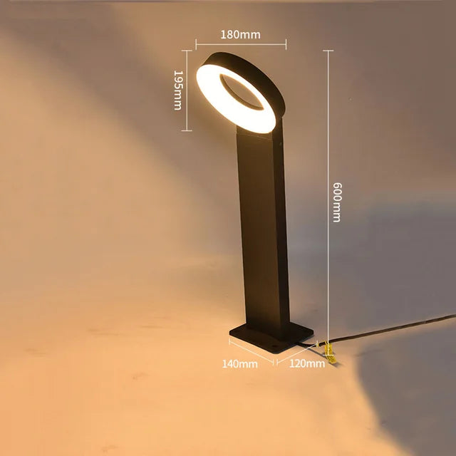 Solar LED Path Light Made of Aluminium - Modern Ring Design, Waterproof Outdoor Lighting, Energy Saving