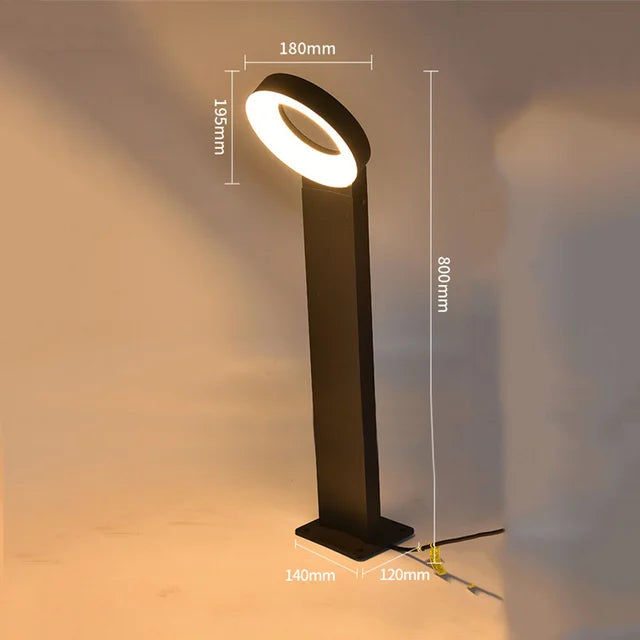 Solar LED Path Light Made of Aluminium - Modern Ring Design, Waterproof Outdoor Lighting, Energy Saving