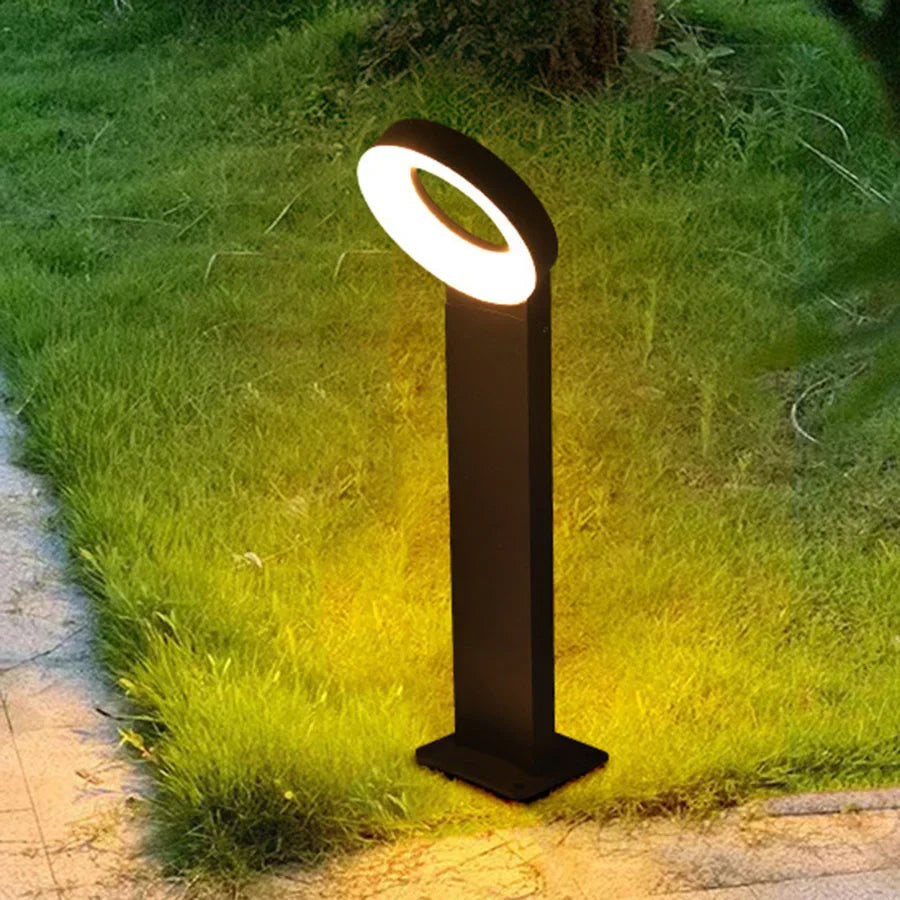 Solar LED Path Light Made of Aluminium - Modern Ring Design, Waterproof Outdoor Lighting, Energy Saving