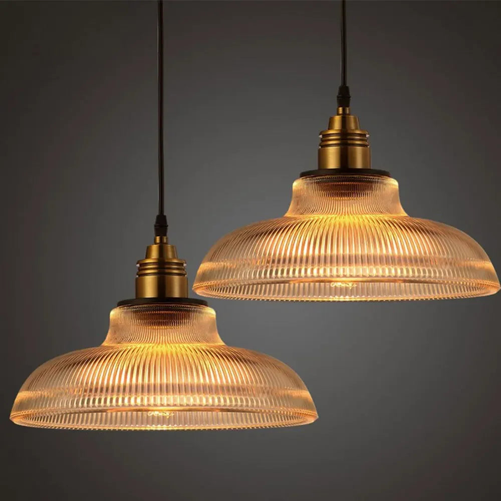 Vintage Glass Pendant Lights in Industrial Style – Retro Ceiling Lights for Dining Room or Living Room