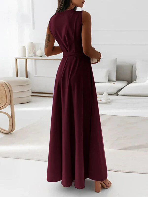 Women's Wrap V Neck Wedding Guest Dress | Maxi