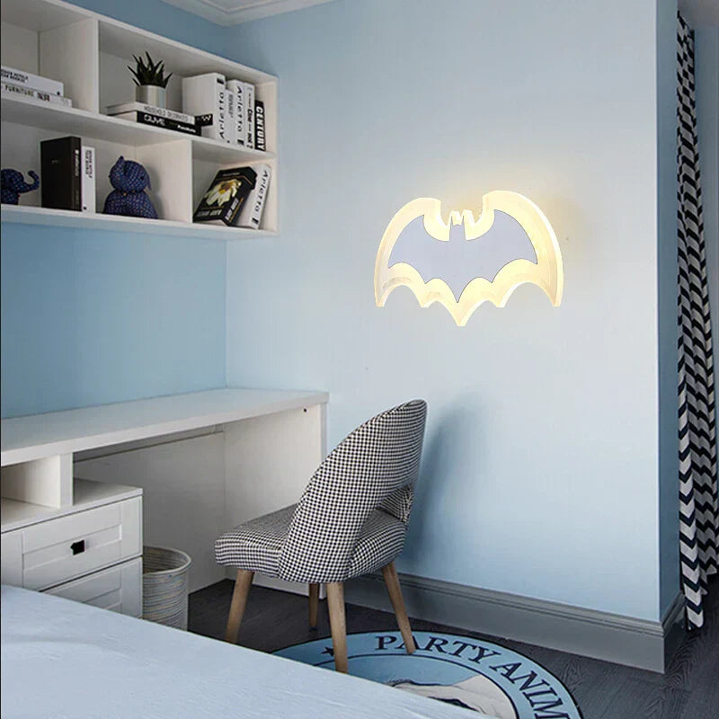 Creative Bat Wall Light with LED – Modern Children's Room Lamp for Boys & Girls