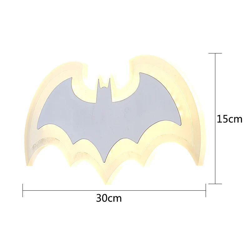 Creative Bat Wall Light with LED – Modern Children's Room Lamp for Boys & Girls