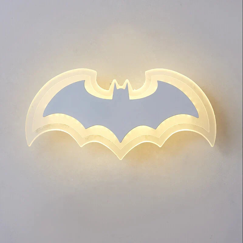 Creative Bat Wall Light with LED – Modern Children's Room Lamp for Boys & Girls