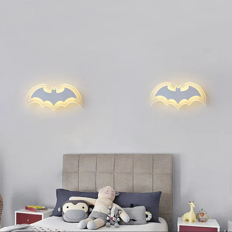 Creative Bat Wall Light with LED – Modern Children's Room Lamp for Boys & Girls