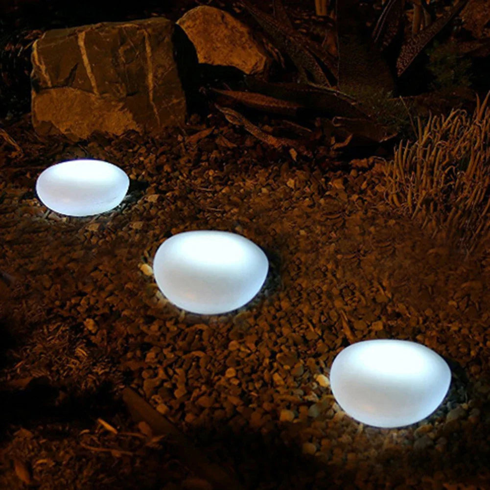 Solar LED Pebble Lights for Garden - Decorative Outdoor Lighting, Waterproof, Energy Efficient