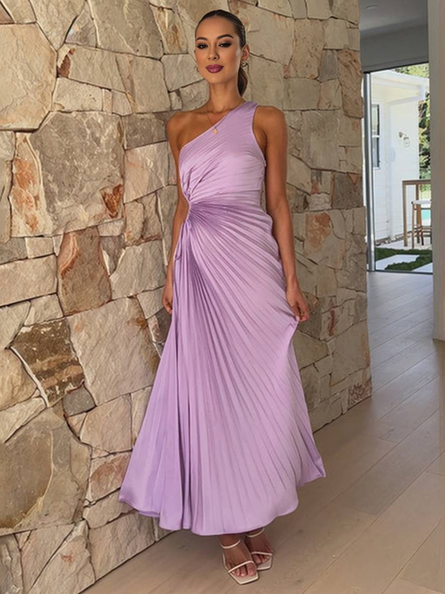 Women's Pleated Wedding Guest Dress | Maxi