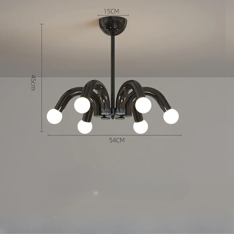 Playful Chandelier for Bedrooms and Children's Rooms – Colourful Ceiling Light with Modern LED Bulbs