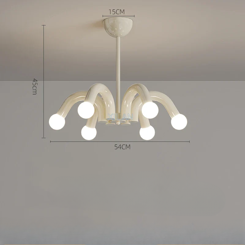 Playful Chandelier for Bedrooms and Children's Rooms – Colourful Ceiling Light with Modern LED Bulbs