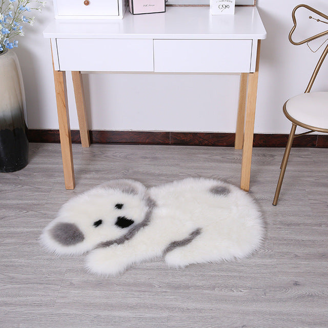 Cute Animal Rug for Children's Room – Fluffy Rug in Animal Design for Playroom & Bedroom