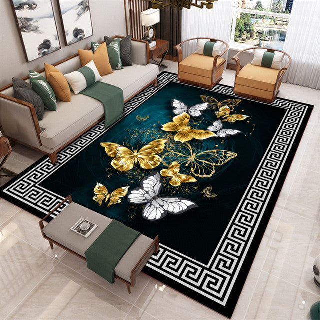 Elegant Living Room Carpet with Butterfly Design – Luxurious, Non-Slip Carpet for Stylish Decor