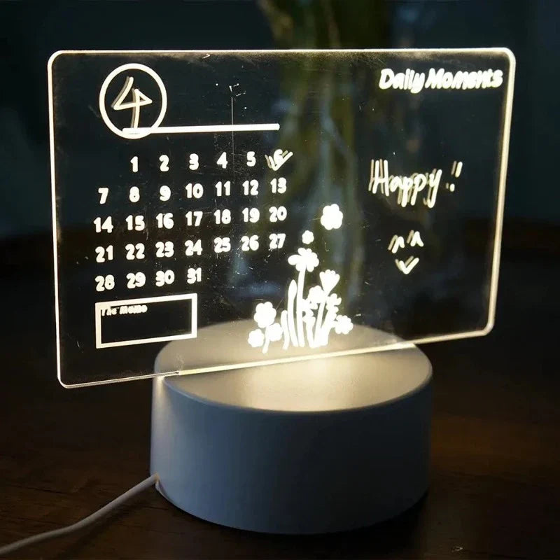 Black Board Night Lamp - Multifunctional LED Note Lamp for Bedroom, Creative Night Light and Organizer