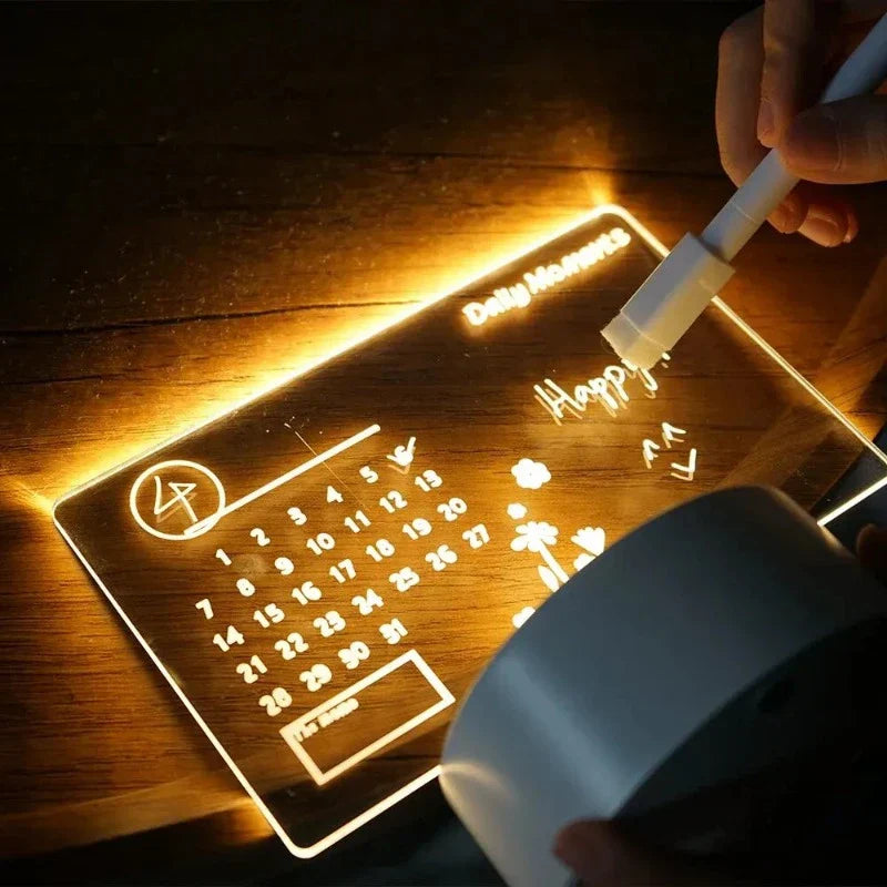 Black Board Night Lamp - Multifunctional LED Note Lamp for Bedroom, Creative Night Light and Organizer