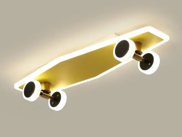 Skateboard Ceiling Light for Children's Room | Modern LED Lamp for Boys' Room