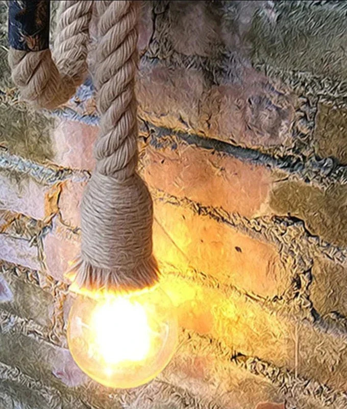 Rustic Hemp Rope Wall Light in Industrial Style - Creative Vintage Wall Lamp for Living Room, Café or Bar