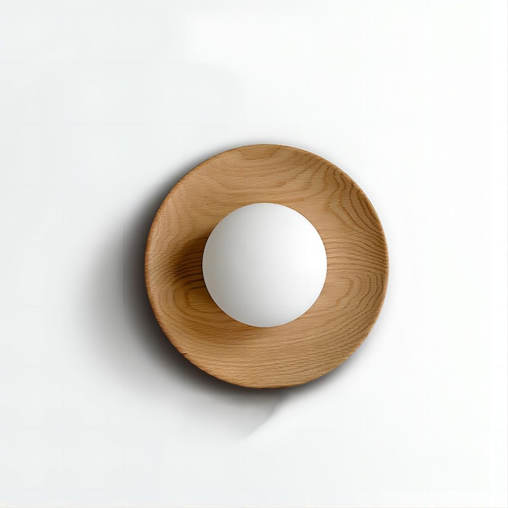 Wall Light Made of Natural Wood and White – Simple and Elegant Design for Modern Spaces